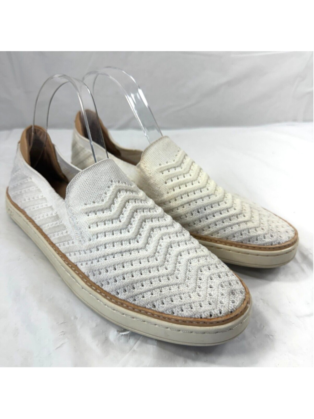 Ugg Sammy Breeze White Cotton Knit Slip on Sneaker Women's Size 9.5